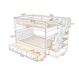 Full - Over - Full Solid Wood Stairway Bunk Bed With Storage - Dreamtide - Sleep Galleria