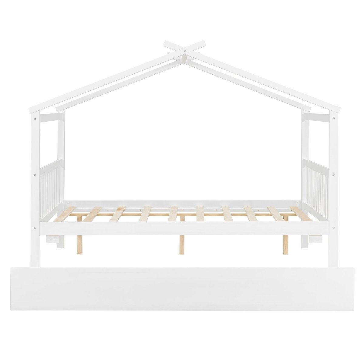Full Size Solid Wood House Bed With Twin Trundle - Dreamtide - Sleep Galleria