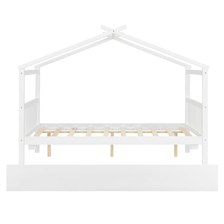 Full Size Solid Wood House Bed With Twin Trundle - Dreamtide - Sleep Galleria