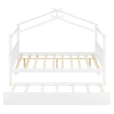 Full Size Solid Wood House Bed With Twin Trundle - Dreamtide - Sleep Galleria