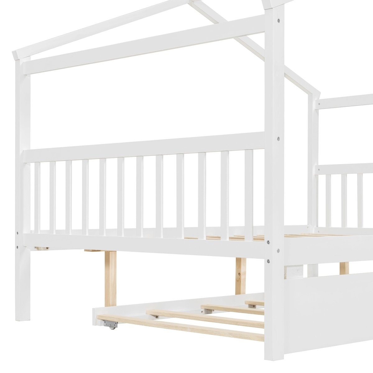 Full Size Solid Wood House Bed With Twin Trundle - Dreamtide - Sleep Galleria