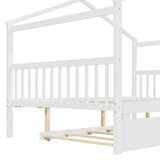 Full Size Solid Wood House Bed With Twin Trundle - Dreamtide - Sleep Galleria