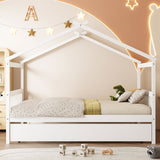 Full Size Solid Wood House Bed With Twin Trundle - Dreamtide - Sleep Galleria