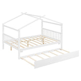 Full Size Solid Wood House Bed With Twin Trundle - Dreamtide - Sleep Galleria