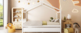 Full Size Solid Wood House Bed With Twin Trundle - Dreamtide - Sleep Galleria
