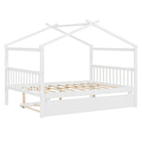 Full Size Solid Wood House Bed With Twin Trundle - Dreamtide - Sleep Galleria