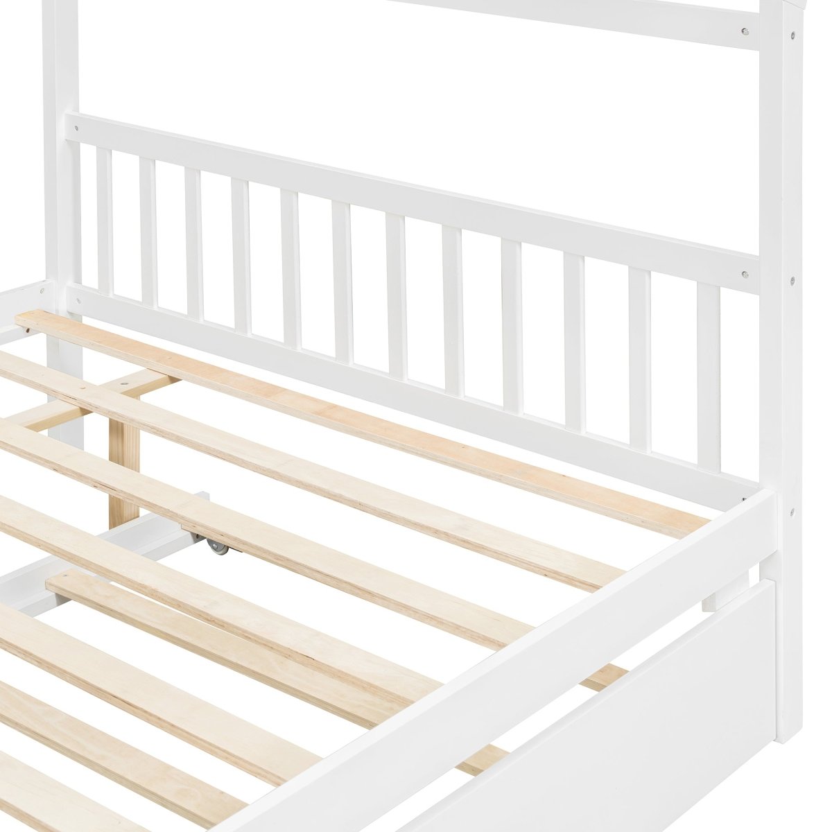 Full Size Solid Wood House Bed With Twin Trundle - Dreamtide - Sleep Galleria