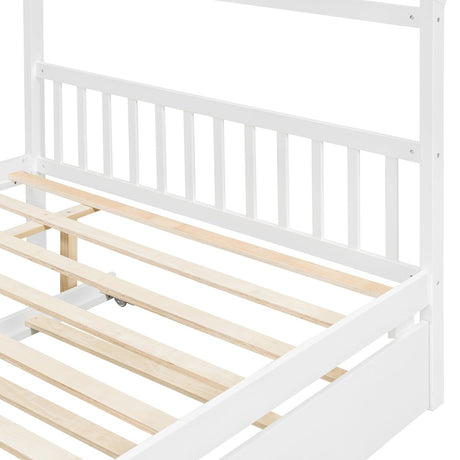Full Size Solid Wood House Bed With Twin Trundle - Dreamtide - Sleep Galleria