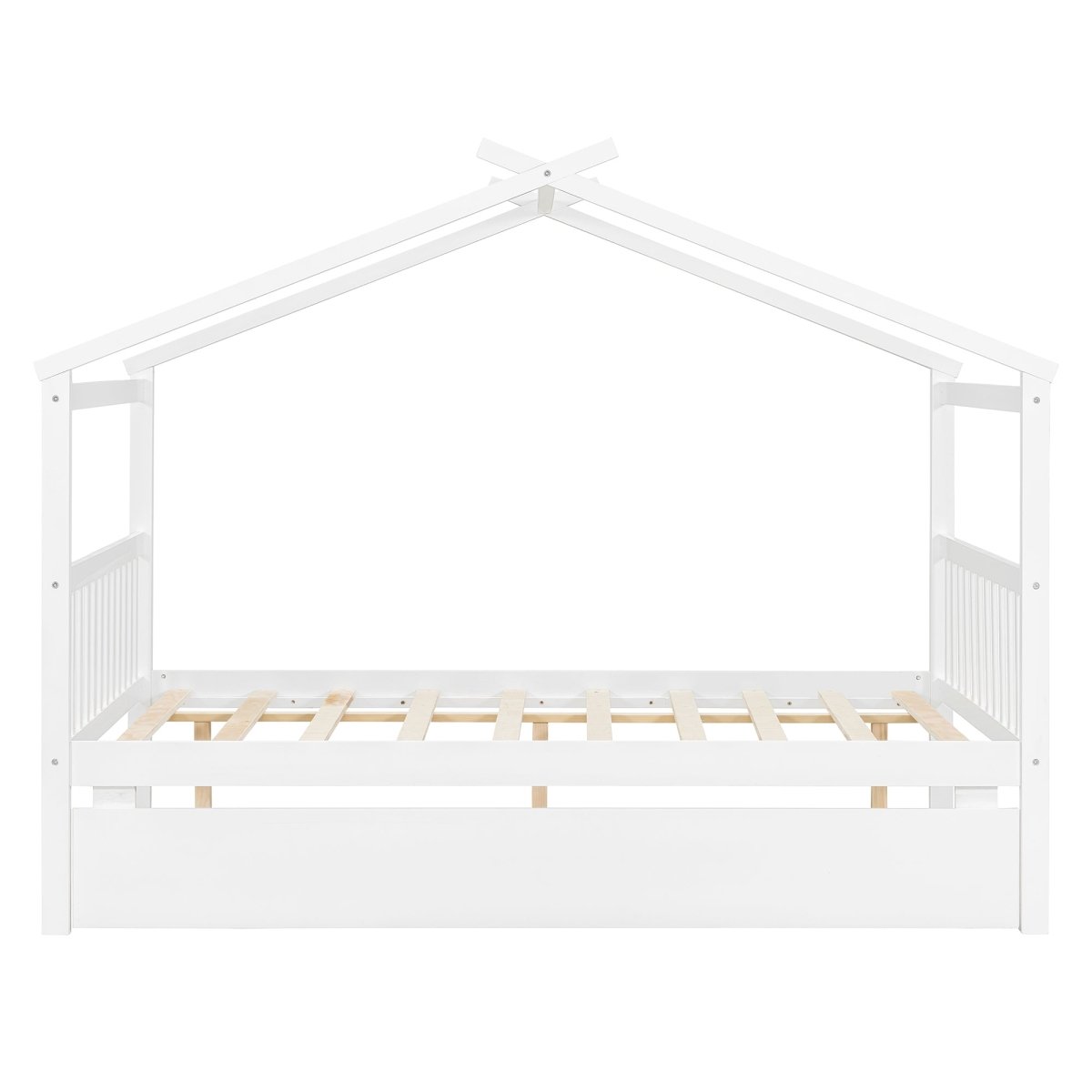 Full Size Solid Wood House Bed With Twin Trundle - Dreamtide - Sleep Galleria