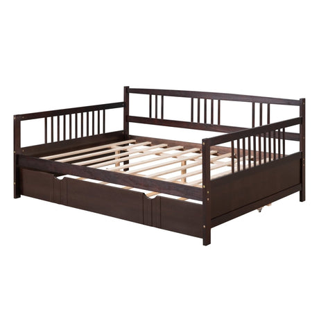 Full Solid Wood Espresso Daybed With Twin Trundle - Dreamtide - Sleep Galleria