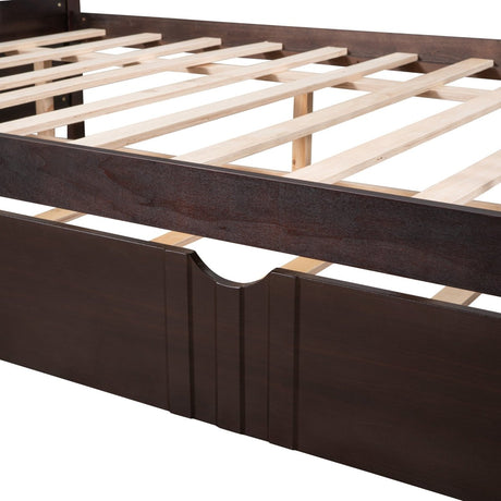 Full Solid Wood Espresso Daybed With Twin Trundle - Dreamtide - Sleep Galleria