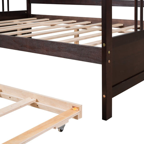 Full Solid Wood Espresso Daybed With Twin Trundle - Dreamtide - Sleep Galleria
