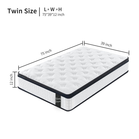 Medium 12-Inch Hybrid Pocket Spring Memory Foam Mattress - Sleep Galleria