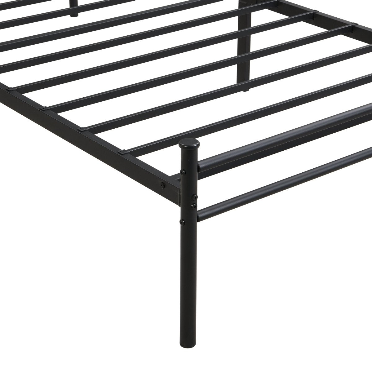 Metal Twin Size Bed Frame With Wood Panel Headboard - Dreamtide - Sleep Galleria
