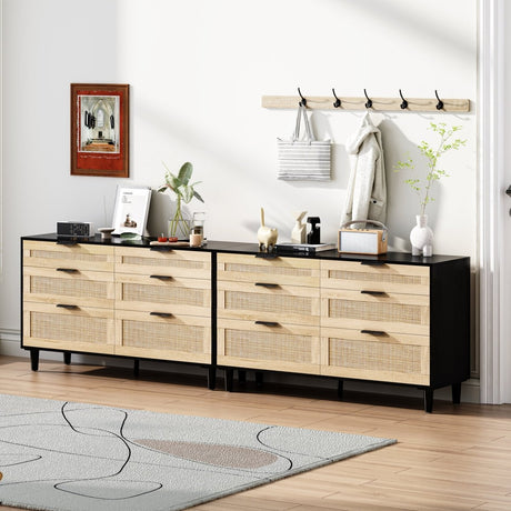 Modern Natural Rattan 6 - Drawer MDF Dresser - Dreamtide - Sleep Galleria