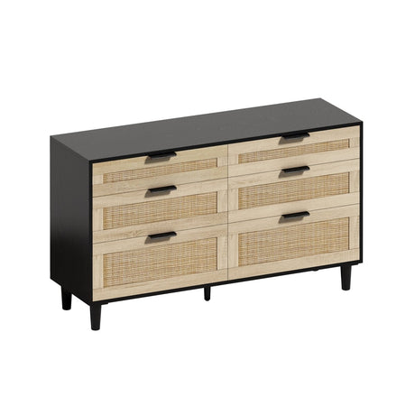 Modern Natural Rattan 6 - Drawer MDF Dresser - Dreamtide - Sleep Galleria