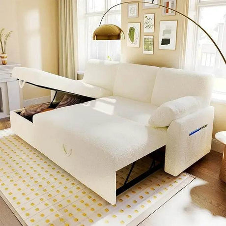Modern Sleeper Sofa Bed With Storage Chaise - Dreamtide - Sleep Galleria