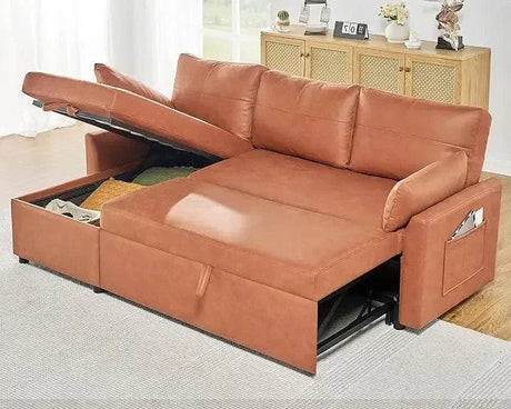 Modern Sleeper Sofa Bed With Storage Chaise - Dreamtide - Sleep Galleria