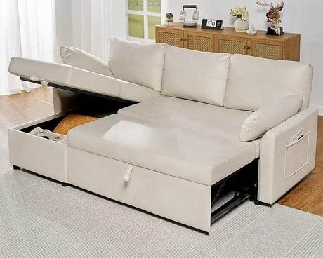 Modern Sleeper Sofa Bed With Storage Chaise - Dreamtide - Sleep Galleria