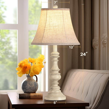 Set Of 2 Rustic Farmhouse Resin Table Lamps - Dreamtide - Sleep Galleria