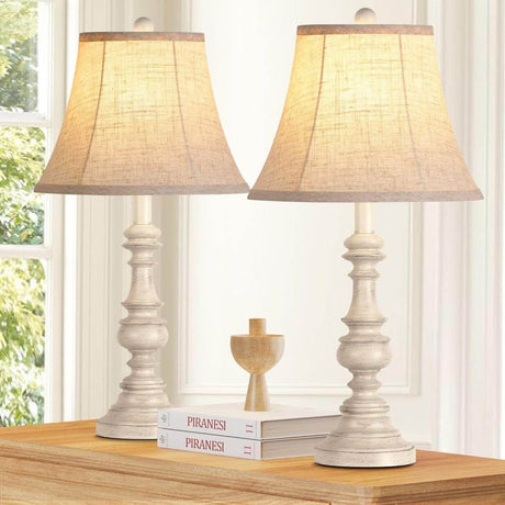 Set Of 2 Rustic Farmhouse Resin Table Lamps - Dreamtide - Sleep Galleria