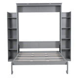 Space-Saving Queen Murphy Bed With Shelves And LED Lights - Sleep Galleria