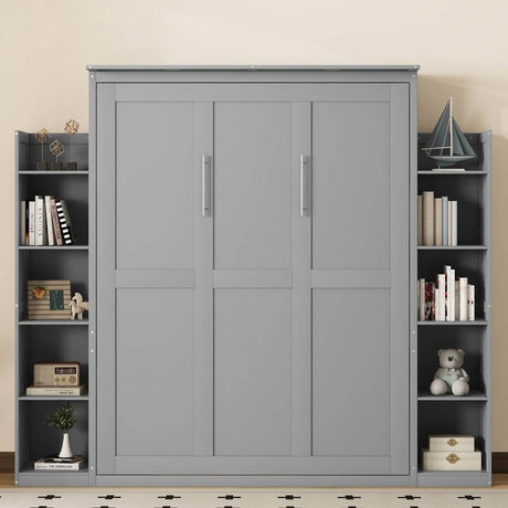 Space-Saving Queen Murphy Bed With Shelves And LED Lights - Sleep Galleria