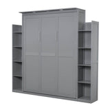 Space-Saving Queen Murphy Bed With Shelves And LED Lights - Sleep Galleria