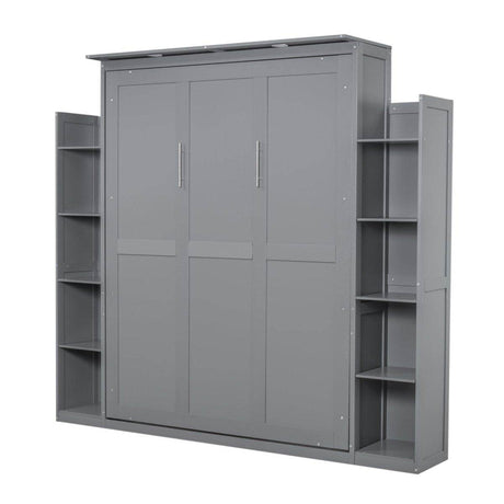 Space-Saving Queen Murphy Bed With Shelves And LED Lights - Sleep Galleria