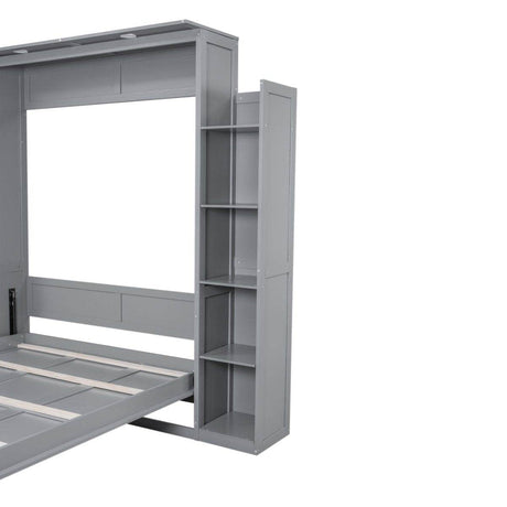 Space-Saving Queen Murphy Bed With Shelves And LED Lights - Sleep Galleria