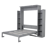 Space-Saving Queen Murphy Bed With Shelves And LED Lights - Sleep Galleria