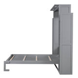 Space-Saving Queen Murphy Bed With Shelves And LED Lights - Sleep Galleria
