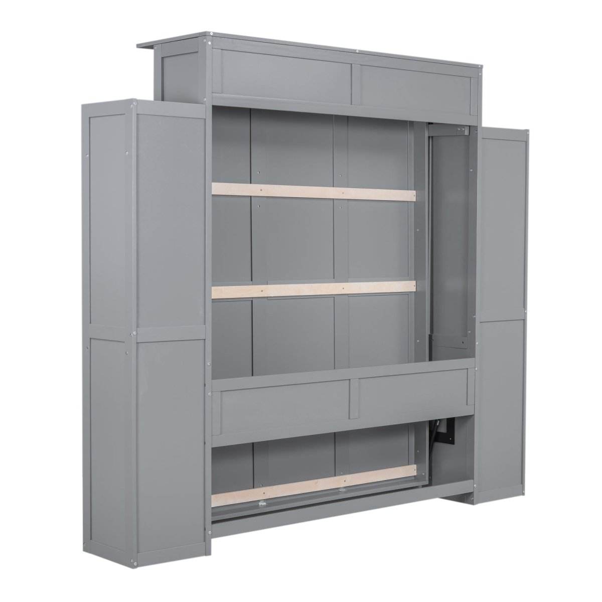 Space-Saving Queen Murphy Bed With Shelves And LED Lights - Sleep Galleria