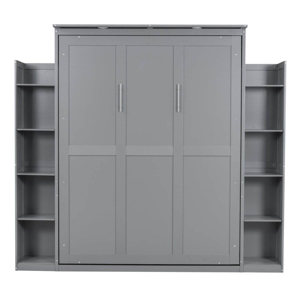 Space-Saving Queen Murphy Bed With Shelves And LED Lights - Sleep Galleria