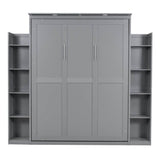Space-Saving Queen Murphy Bed With Shelves And LED Lights - Sleep Galleria