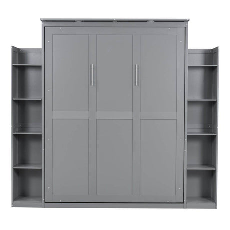 Space-Saving Queen Murphy Bed With Shelves And LED Lights - Sleep Galleria