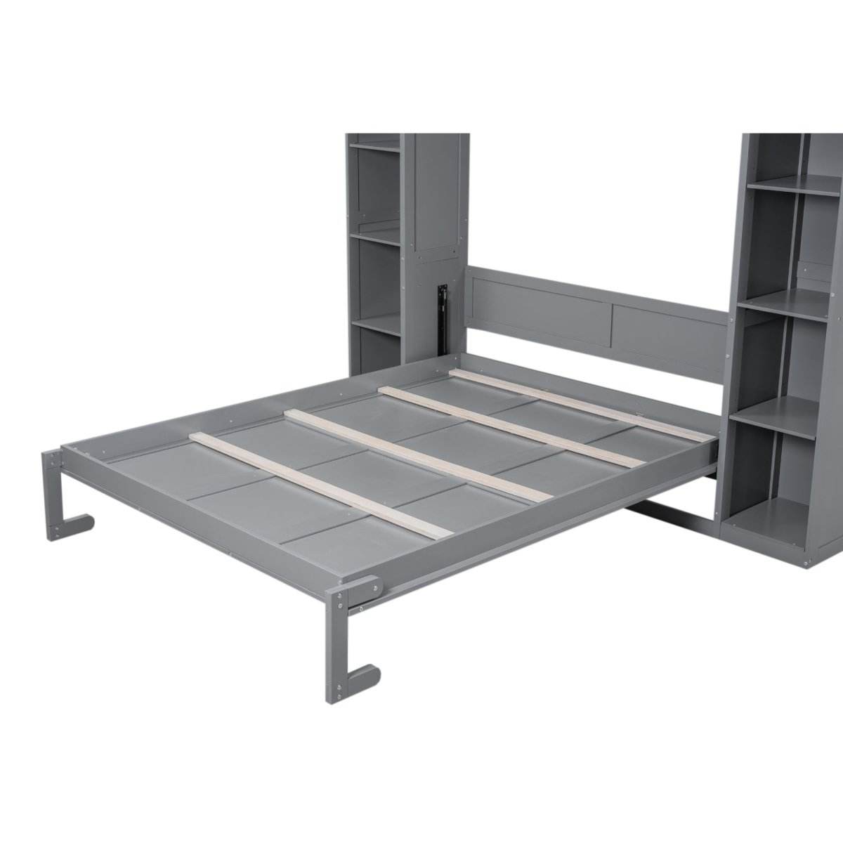 Space-Saving Queen Murphy Bed With Shelves And LED Lights - Sleep Galleria