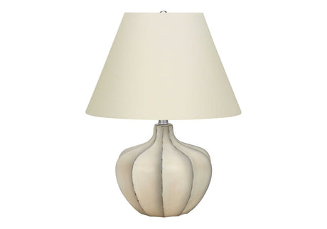 Transitional Cream Resin Gourd Base Table Lamp - Sleep Galleria