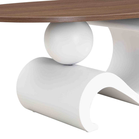 2 - Piece White Oval And Round Nesting Coffee Tables - Driftwood - Sleep Galleria