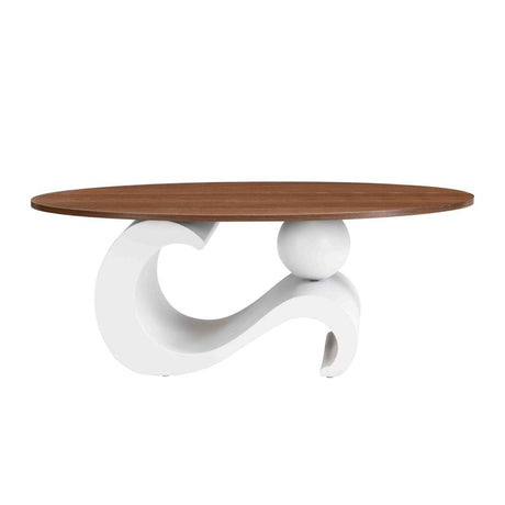 2 - Piece White Oval And Round Nesting Coffee Tables - Driftwood - Sleep Galleria
