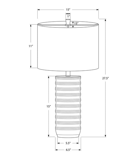 28-Inch Cream Resin Cylinder Table Lamp - Sleep Galleria