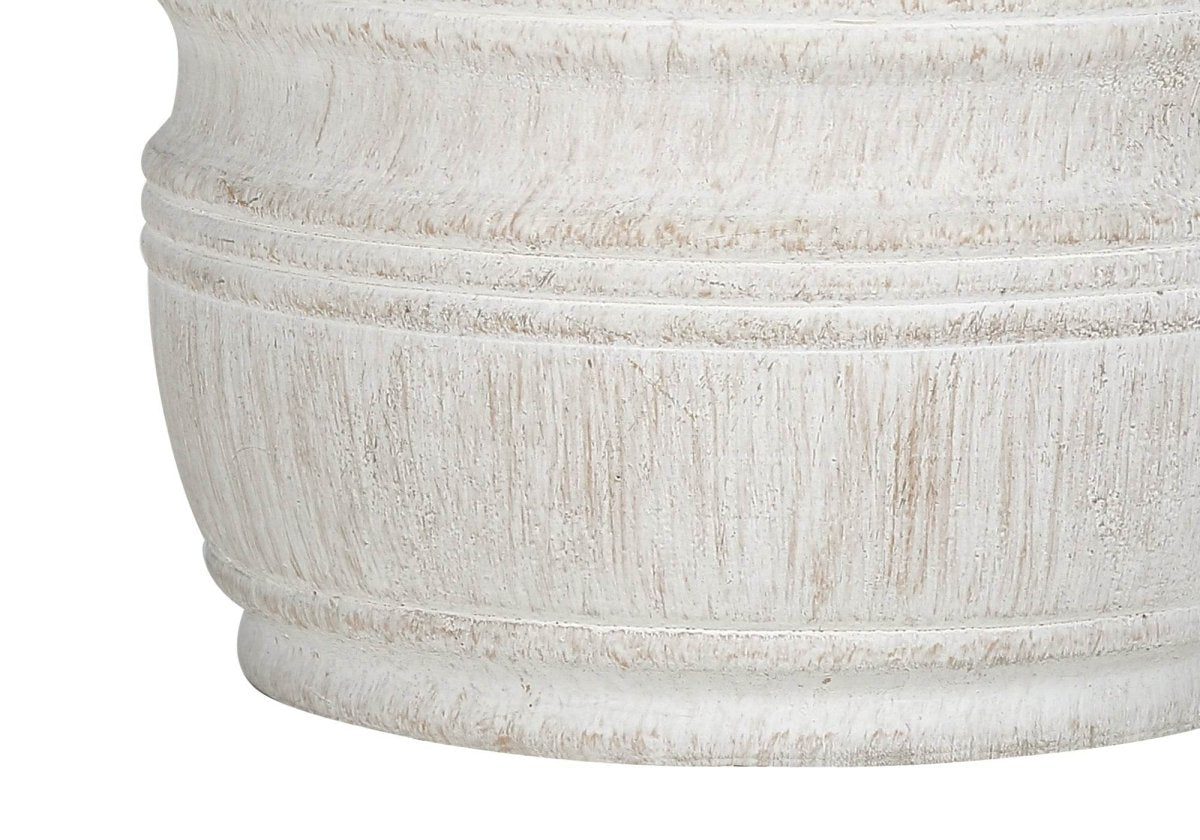 28-Inch Cream Resin Cylinder Table Lamp - Sleep Galleria