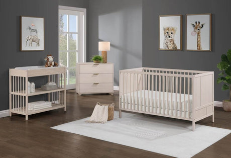 3 - in - 1 Convertible Solid Wood Baby Crib - Driftwood - Sleep Galleria
