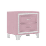 3-Piece Pink Upholstered Bedroom Set With LED Lights - Sleep Galleria