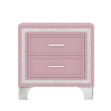 3-Piece Pink Upholstered Bedroom Set With LED Lights - Sleep Galleria