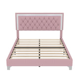 3-Piece Pink Upholstered Bedroom Set With LED Lights - Sleep Galleria