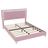 3-Piece Pink Upholstered Bedroom Set With LED Lights - Sleep Galleria