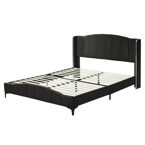 3 - Piece PU Leather Upholstered Platform Bed Set - Driftwood - Sleep Galleria