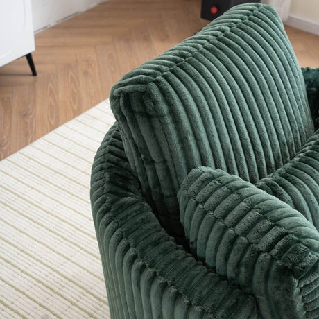 360-Degree Swivel Plush Corduroy Accent Chair With Pillows - Sleep Galleria
