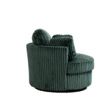 360-Degree Swivel Plush Corduroy Accent Chair With Pillows - Sleep Galleria